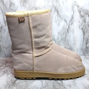 Australian Boot Company Women/Men Boots W8 M7 Sand Beige Shearling Sheep Fur